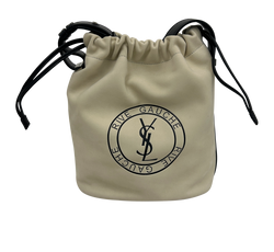 Rive Gauche Bucket con Pochette,Piel,Blanco/Negro,TCT7102,3*